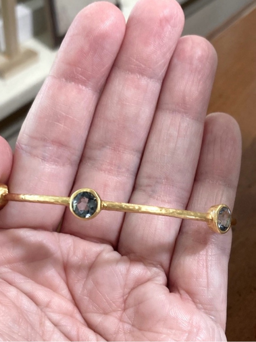 Julie Vos Gold Bracelet with Gray-Blue Gemstones